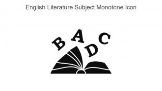 English Literature Subject Monotone Icon In Powerpoint Pptx Png And Editable Eps Format