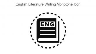 English Literature Writing Monotone Icon In Powerpoint Pptx Png And Editable Eps Format