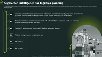 Enhanced Intelligence It Augmented Intelligence For Logistics Planning