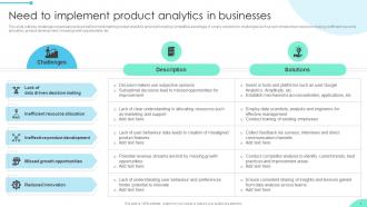 Enhancing Business Insights Implementing Product Analytics In Organizations Data Analytics CD Impressive Editable