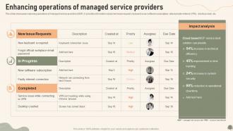 Enhancing Operations Of Managed Service Providers Service Desk Management To Enhance