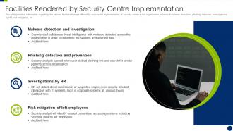 Enhancing overall project security it facilities rendered by security centre implementation
