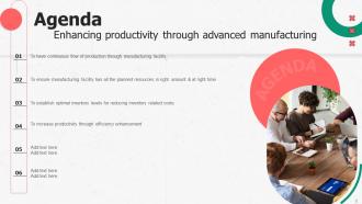 Enhancing Productivity Through Advanced Manufacturing Powerpoint Presentation Slides Template Content Ready