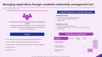 Enhancing Recruitment Process Managing Applications Through Candidate Relationship Management Tool
