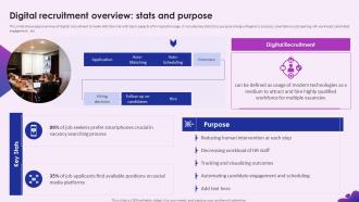 Enhancing Recruitment Process Through Information Digital Recruitment Overview Stats And Purpose