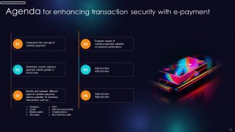Enhancing Transaction Security With E Payment Powerpoint Presentation Slides Colorful Ideas