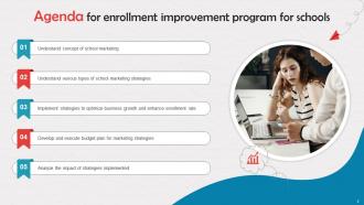 Enrollment Improvement Program For Schools Powerpoint Presentation Slides Strategy CD V Content Ready Adaptable