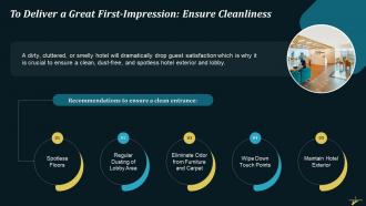 Ensure Cleanliness To Deliver A Great First Impression Training Ppt