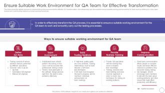 Ensure Suitable Environment For Qa Team Implementing Quality Assurance Transformation