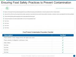 Ensuring Food Safety Practices To Prevent Contamination Ensuring Food Safety And Grade