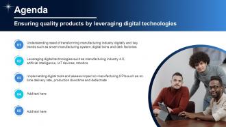 Ensuring Quality Products By Leveraging Digital Technologies Powerpoint Presentation Slides DT CD V Customizable Graphical