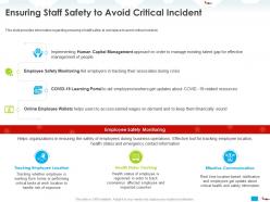 Ensuring staff safety to avoid critical incident wages ppt powerpoint presentation examples