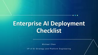 Enterprise AI Deployment Checklist PPT Template VA