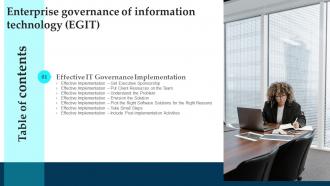 Enterprise Governance Of Information Technology EGIT Table Of Contents Ppt Slides Layouts