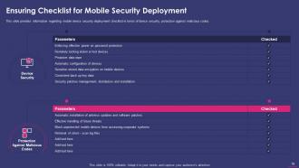 Enterprise Mobile Security For On Device Threat Detection Powerpoint Presentation Slides