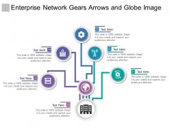 Enterprise network gears arrows and globe image
