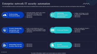 Enterprise Network It Security Automation Enabling Automation In Cyber Security Operations
