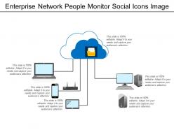 Enterprise network people monitor social icons image
