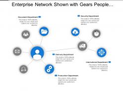 Enterprise network shown with gears people and vehicle image