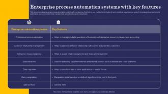 Enterprise Process Automation Systems With Key Features