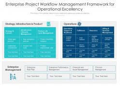 Enterprise project workflow management framework for operational excellency