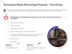 Enterprise radio marketing proposal next steps ppt powerpoint styles ideas