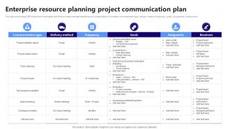 Enterprise Resource Planning Project Communication Plan