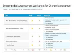 Enterprise Risk Assessment Worksheet For Change Management