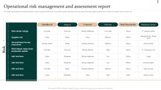 Enterprise Risk Mitigation Strategies Operational Risk Management And Assessment Report