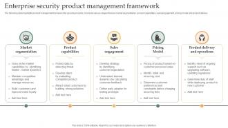 Enterprise Security Product Management Framework