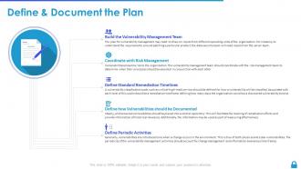Enterprise vulnerability management define and document the plan