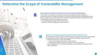 Enterprise vulnerability management determine the scope of vulnerability management