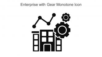Enterprise With Gear Monotone Icon In Powerpoint Pptx Png And Editable Eps Format