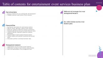 Entertainment Event Services Business Plan Powerpoint Presentation Slides Appealing Captivating