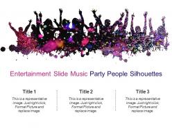 Entertainment slide music party people silhouettes powerpoint images