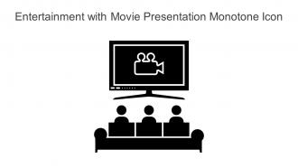Entertainment With Movie Presentation Monotone Icon In Powerpoint Pptx Png And Editable Eps Format