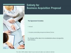 Entirety for business acquisition proposal agenda ppt powerpoint slides