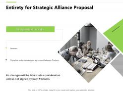 Entirety for strategic alliance proposal teamwork ppt powerpoint slides