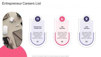Entrepreneur Careers List In Powerpoint And Google Slides Cpb