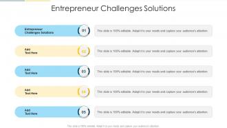 Entrepreneur Challenges Solutions In Powerpoint And Google Slides Cpb