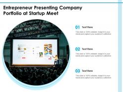 Entrepreneur presenting business portfolio at startup meet