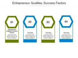 Entrepreneur qualities success factors ppt powerpoint presentation layouts master cpb