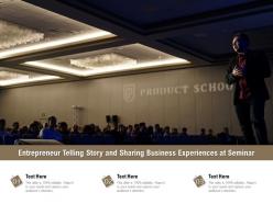 Entrepreneur telling story and sharing business experiences at seminar