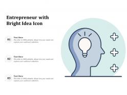 Entrepreneur with bright idea icon