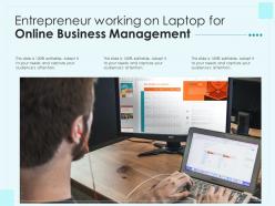 Entrepreneur working on laptop for online business management
