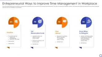 Entrepreneurial Ways To Improve Time Management In Workplace