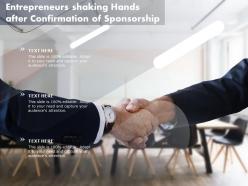 Entrepreneurs shaking hands after confirmation of sponsorship