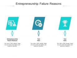 Entrepreneurship failure reasons ppt powerpoint presentation inspiration graphic images cpb