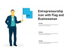 Entrepreneurship icon with flag and businessman