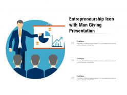 Entrepreneurship icon with man giving presentation